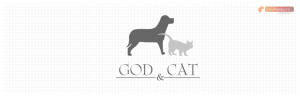 Logo firmy 022 - czarno-białe - God & Cat